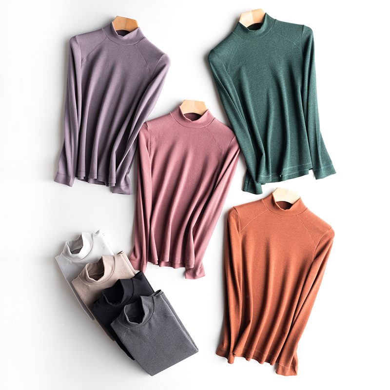 Gush undershirt lady winter fever fever coat thickened tight inside lap blouse goddess half high collar autumn clothes