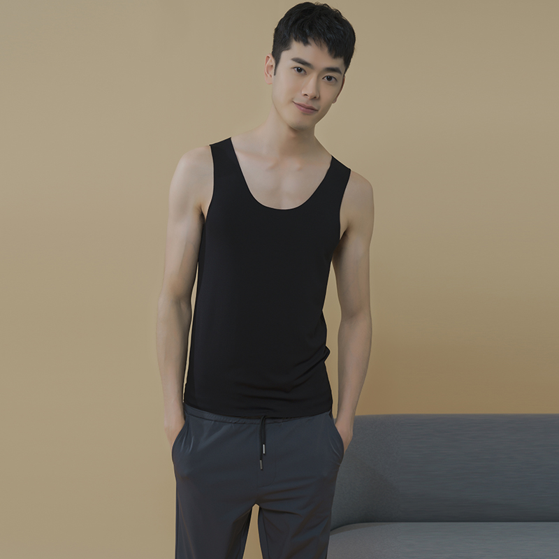 Modale Vest Men's Summer Tide No-Mark Round Collar Loose Casual Korean Version Sleeveless Breathable Sweatshirt Thin