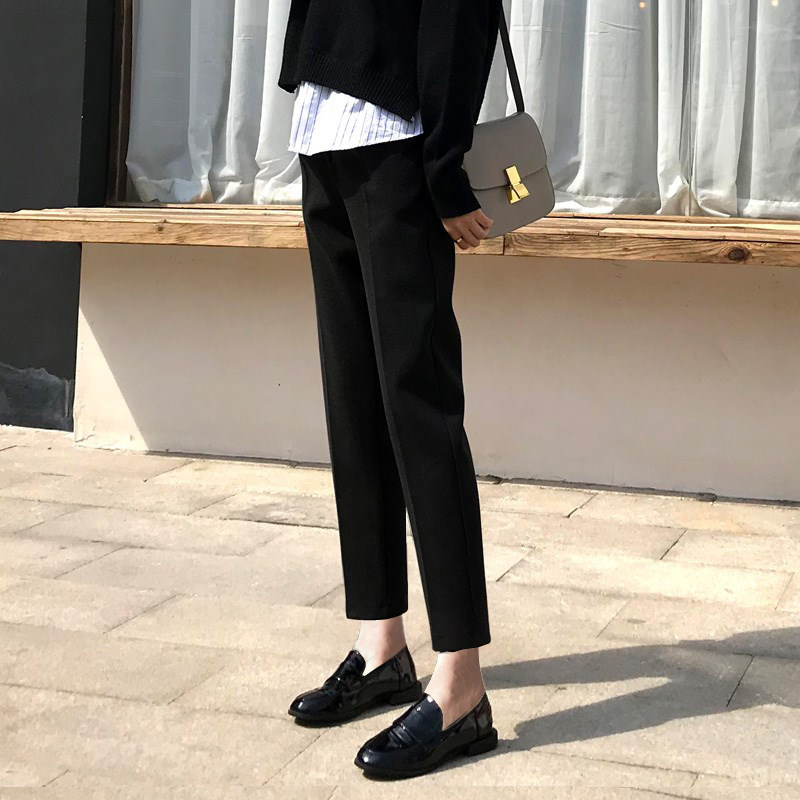 Display slim smoke pipe pants women's pants summer 90% gross for spring autumn 2022 new straight drum suits high waist Halen pants black