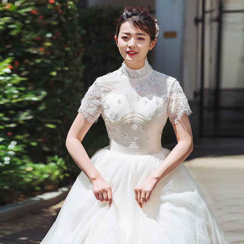 Wedding dress for bride, 2021 collection, high waist, fitted, Korean style Wedding dress for bride, 2021 collection, high waist, fitted, Korean style