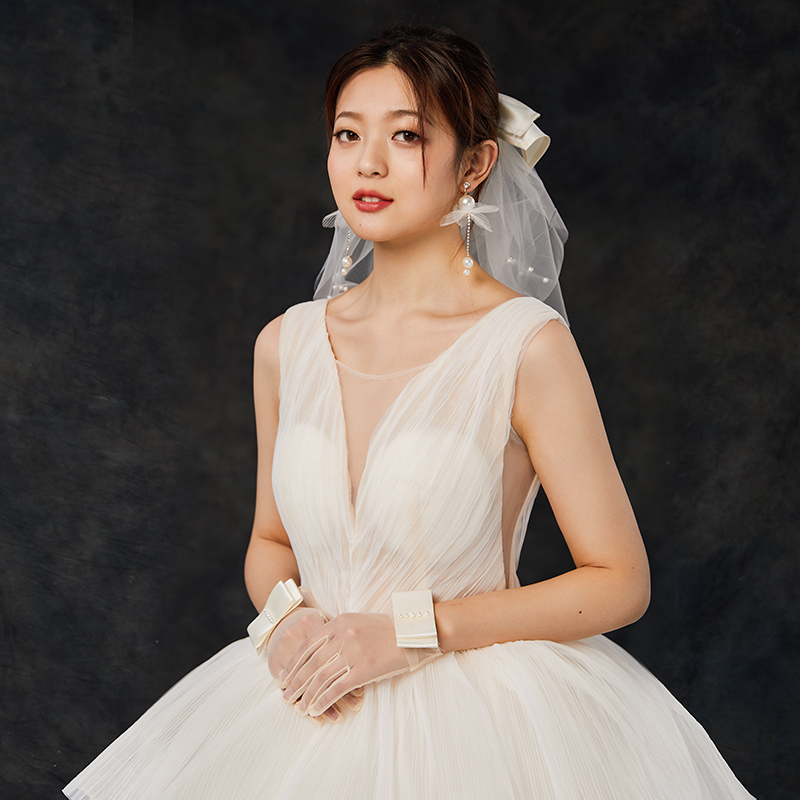 2020 mới V-cổ chiếc váy cưới Hàn Quốc phiên bản của poncho váy đơn giản Sen hệ thống siêu cổ tích mơ cô dâu nhỏ váy cưới