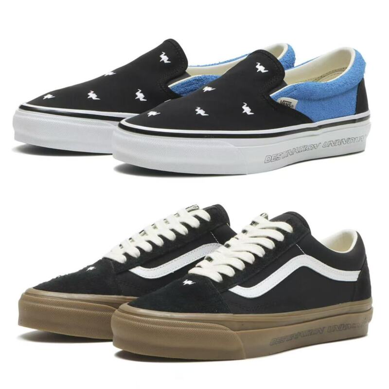 Vans Slip-On X Liberaiders Thousand Paper Cranes Classic Checkerboard Casual Canvas Shoes for Men and Women