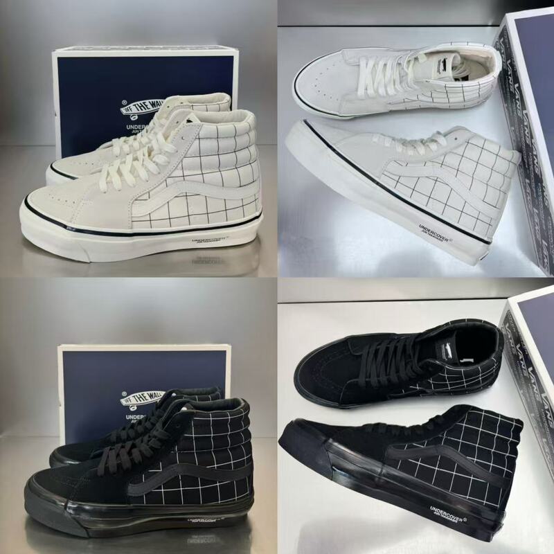 Vans Sk8-Hi X Undercover Men's High-Top Striped Classic Sports Casual Canvas Shoes