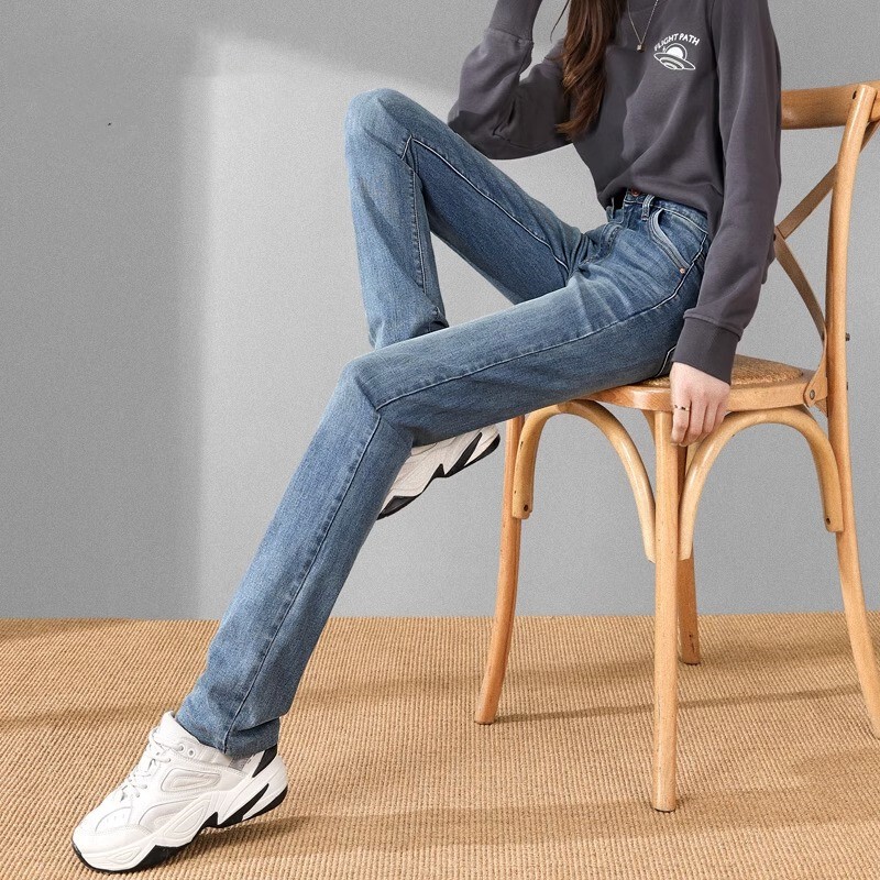 Straight-Leg Jeans for Women, Slimming, 2025 Spring/Summer New Style, Slim Fit, High-Waisted, Thin, Vintage Cigarette Pants