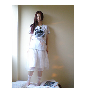 HelloooEat Воздушная освежающая белая юбка в горошек корейского стиля с эластичной талией