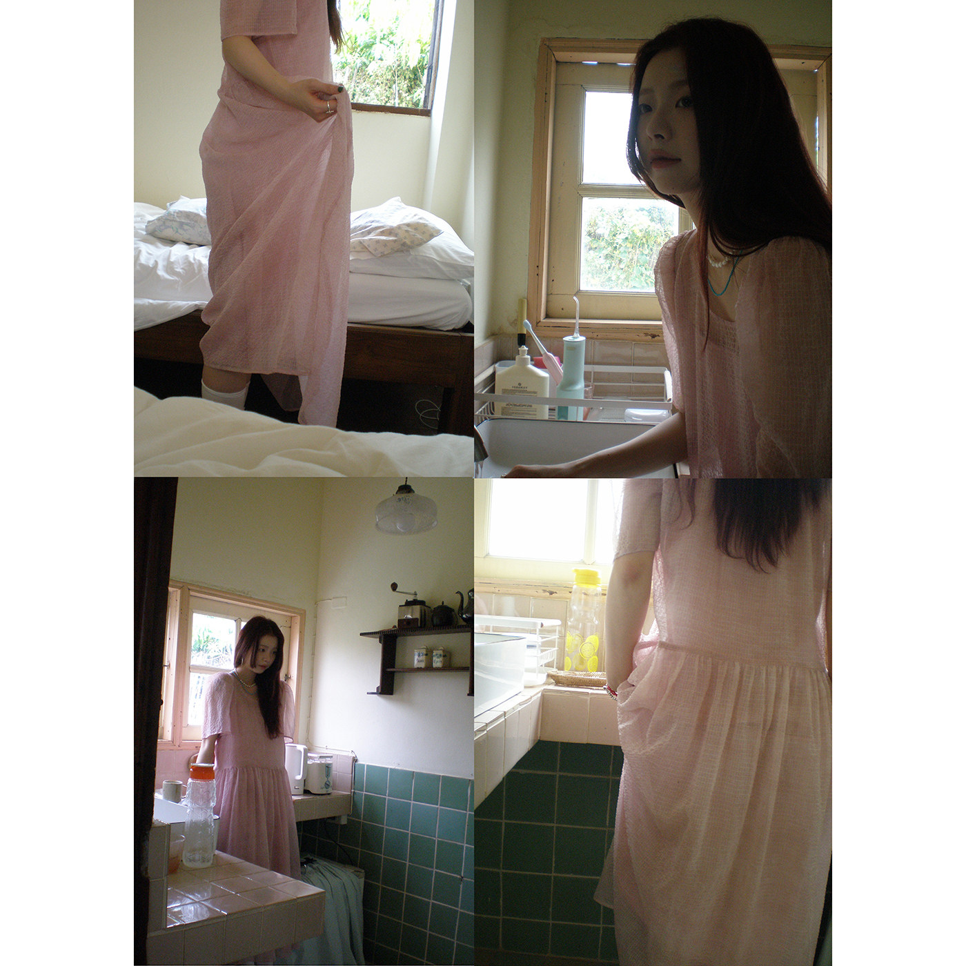 HelloooEat Красивое освежающее двухкомпонентное платье из шифона с пышными рукавами в корейском стиле свободного кроя для отдыха