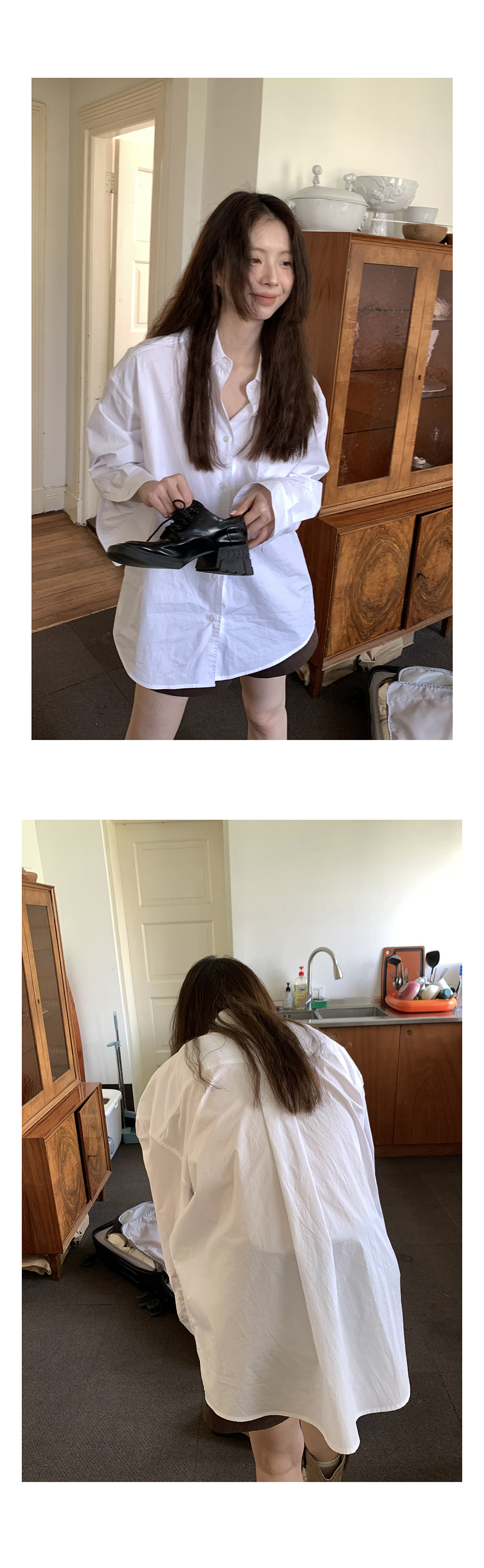 HelloooEat хлопковая белая рубашка / лиоцелловые брюки карго / футболка с принтом