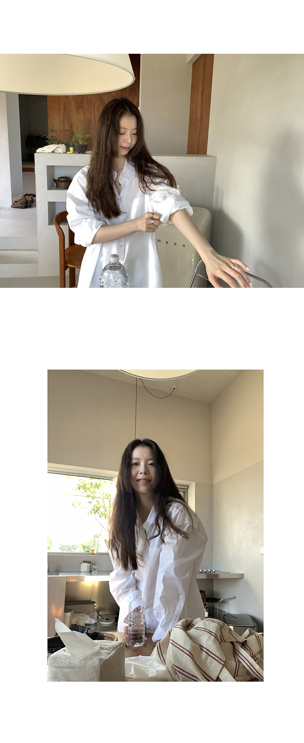 HelloooEat хлопковая белая рубашка / лиоцелловые брюки карго / футболка с принтом