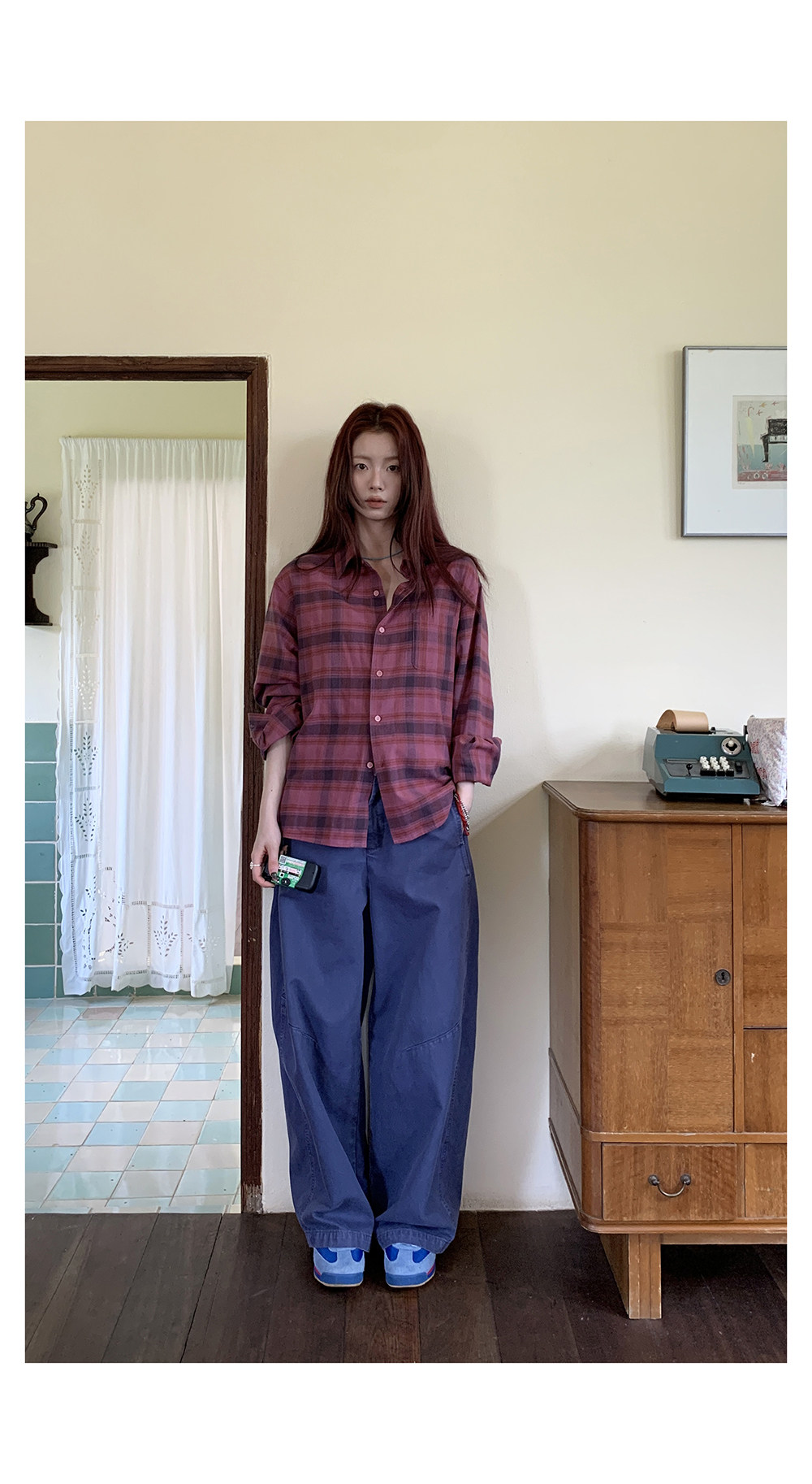 HelloooEat корейская хлопковая розовая клетчатая рубашка ретро американский свободный отложной воротник длинный рукав солнцезащитная куртка