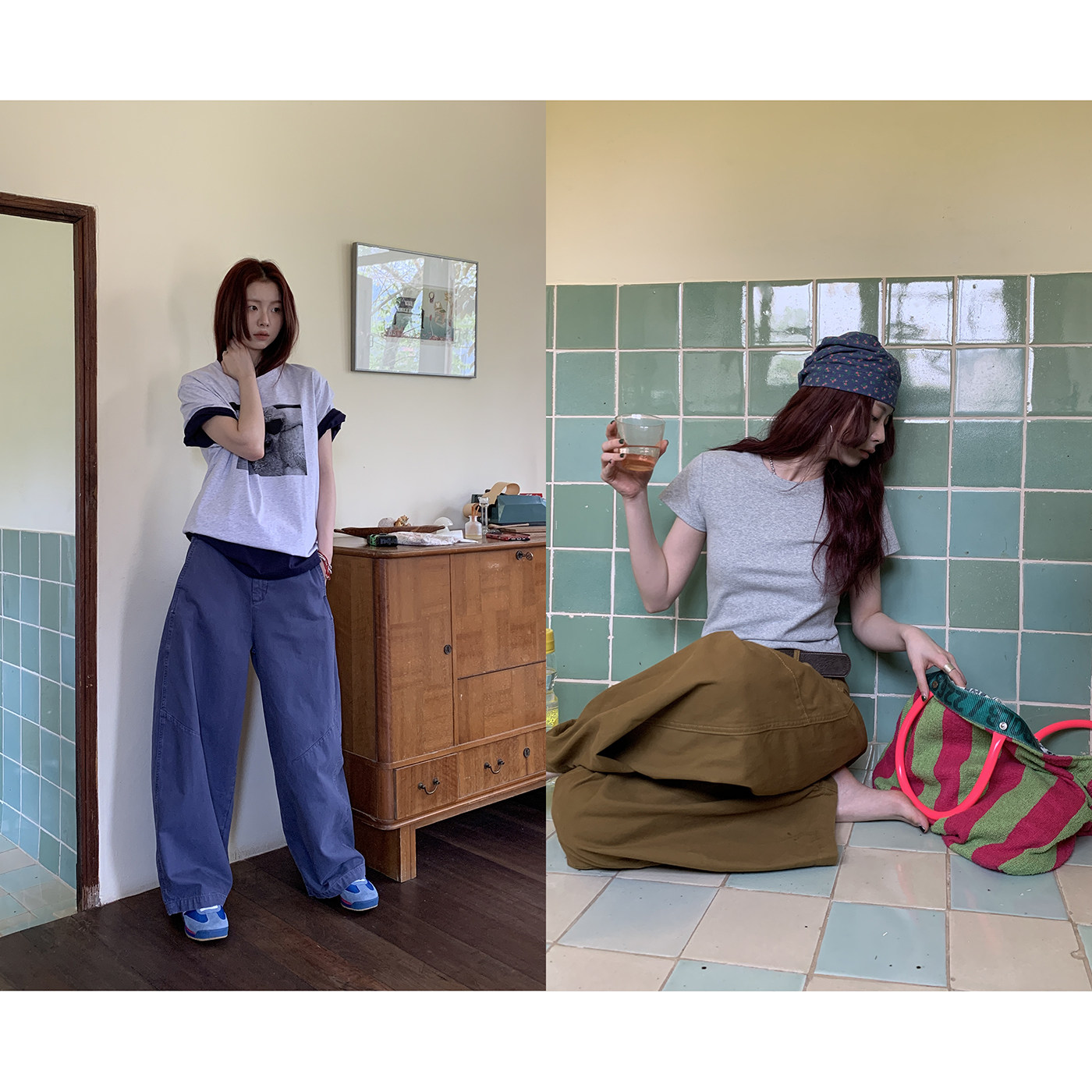 HelloooEat корейские 100% хлопковые повседневные широкие брюки свободного кроя в американском ретро стиле с эффектом стирки