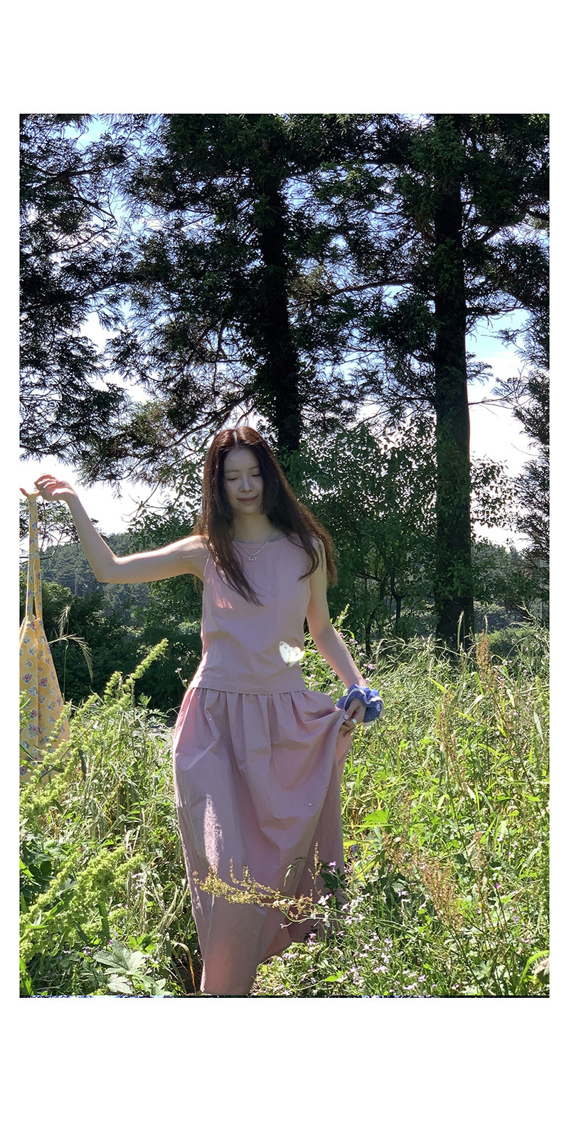 Hellooo Eat весенне-летнее новое платье без рукавов с круглым вырезом корейского стиля приталенное стройнящее сарафан средней длины