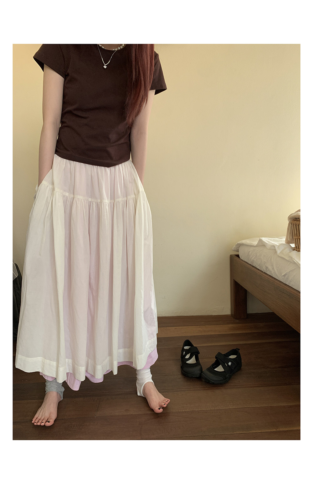 HelloooEat 100% длинноволокнистый хлопок мягкая двусторонняя юбка корейский стиль универсальная юбка средней длины