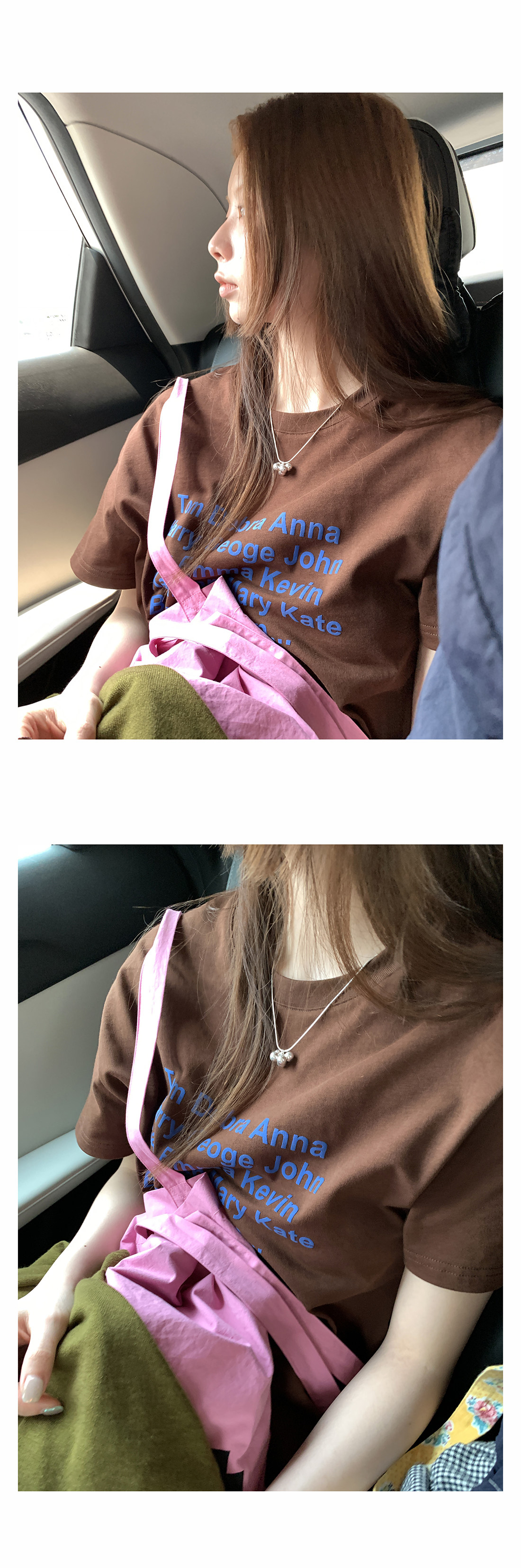 Hellooo Eat двухцветная футболка с принтом букв весна 2025 свободная универсальная винтажная с круглым вырезом короткий рукав