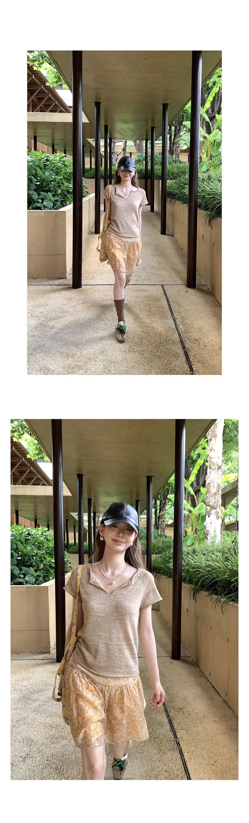 Hellooo Eat дышащая короткая юбка из тенсела с желтым цветочным принтом летняя полусолнце