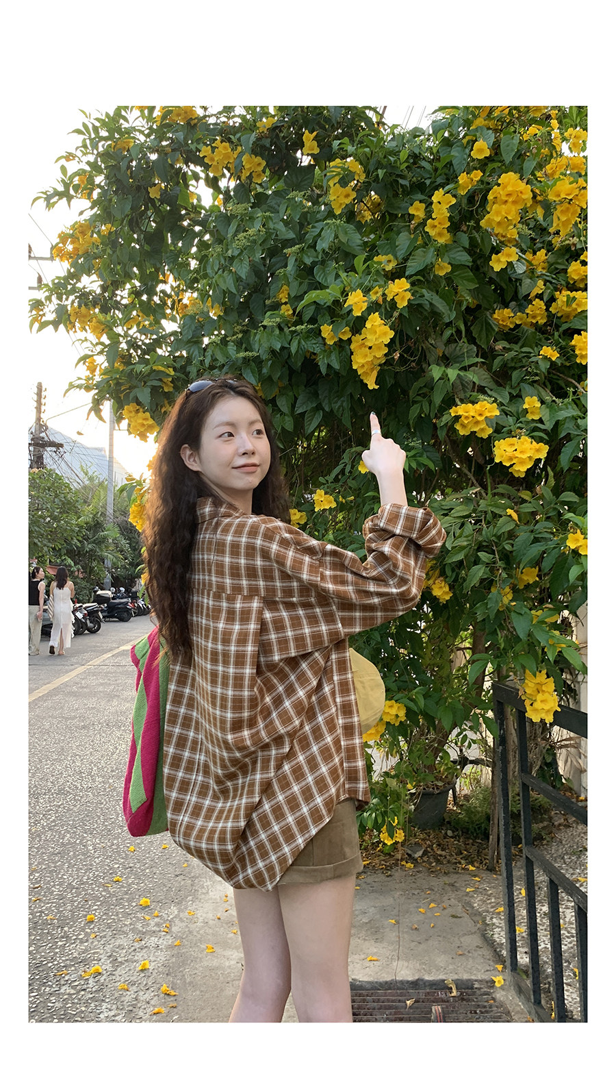 HelloooEat ретро универсальная рубашка в желтую клетку ранняя весна корейский стиль свободная повседневная стройнящая куртка на пуговицах