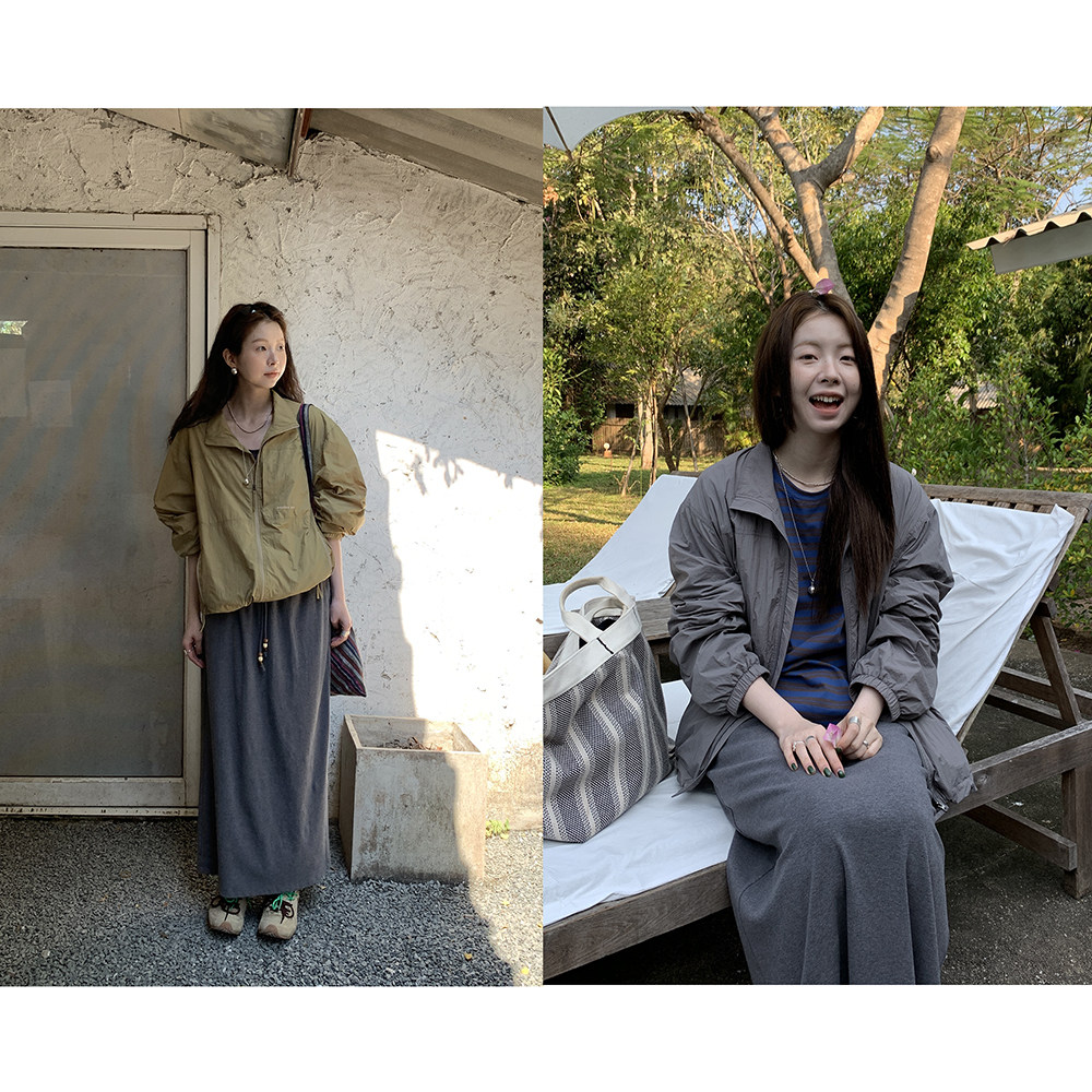 HelloooEat повседневная универсальная куртка-ветровка с воротником-стойкой, тонкая весенняя спортивная рабочая куртка