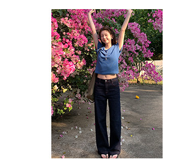 HelloooEat винтажные джинсы с контрастной строчкой натурального цвета ранняя весна женские универсальные стройнящие эластичные прямые повседневные брюки