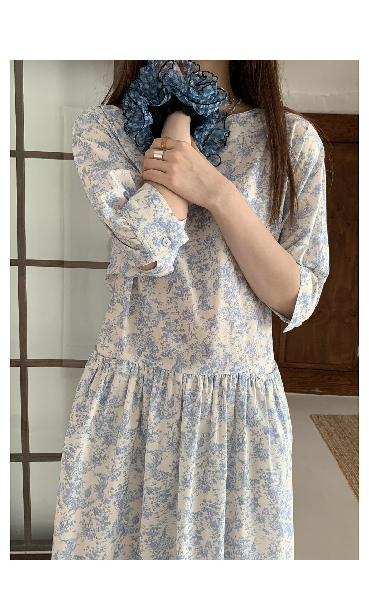 HelloooEat японское однотонное платье с открытыми плечами, нежное свободное платье с пышными рукавами и цветочным принтом средней длины