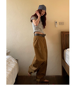 HelloooEat корейские 100% хлопковые повседневные широкие брюки свободного кроя в американском ретро стиле с эффектом стирки