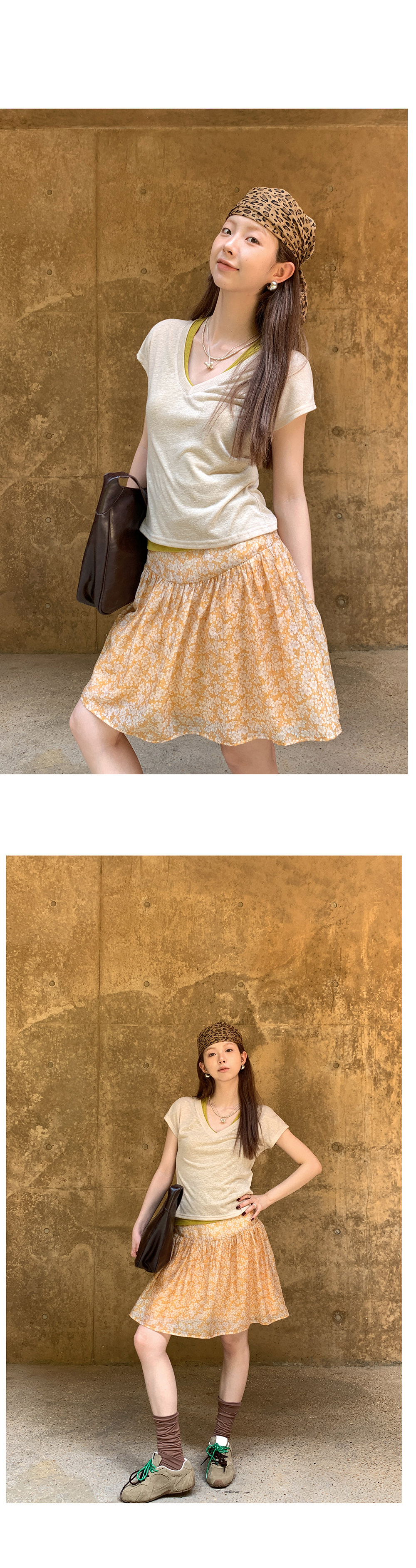 Hellooo Eat эластичная приталенная футболка с V-образным вырезом из полиэстера и льна