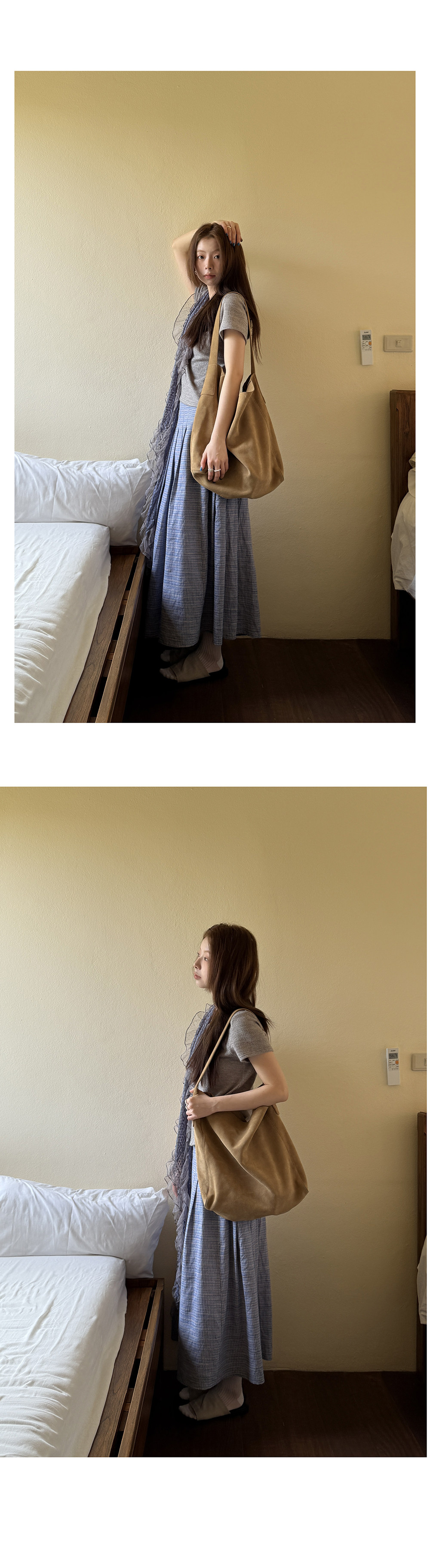 Hellooo Eat свежая сине-фиолетовая клетчатая юбка 2025 ретро плиссированная клетчатая стройнящая длинная юбка