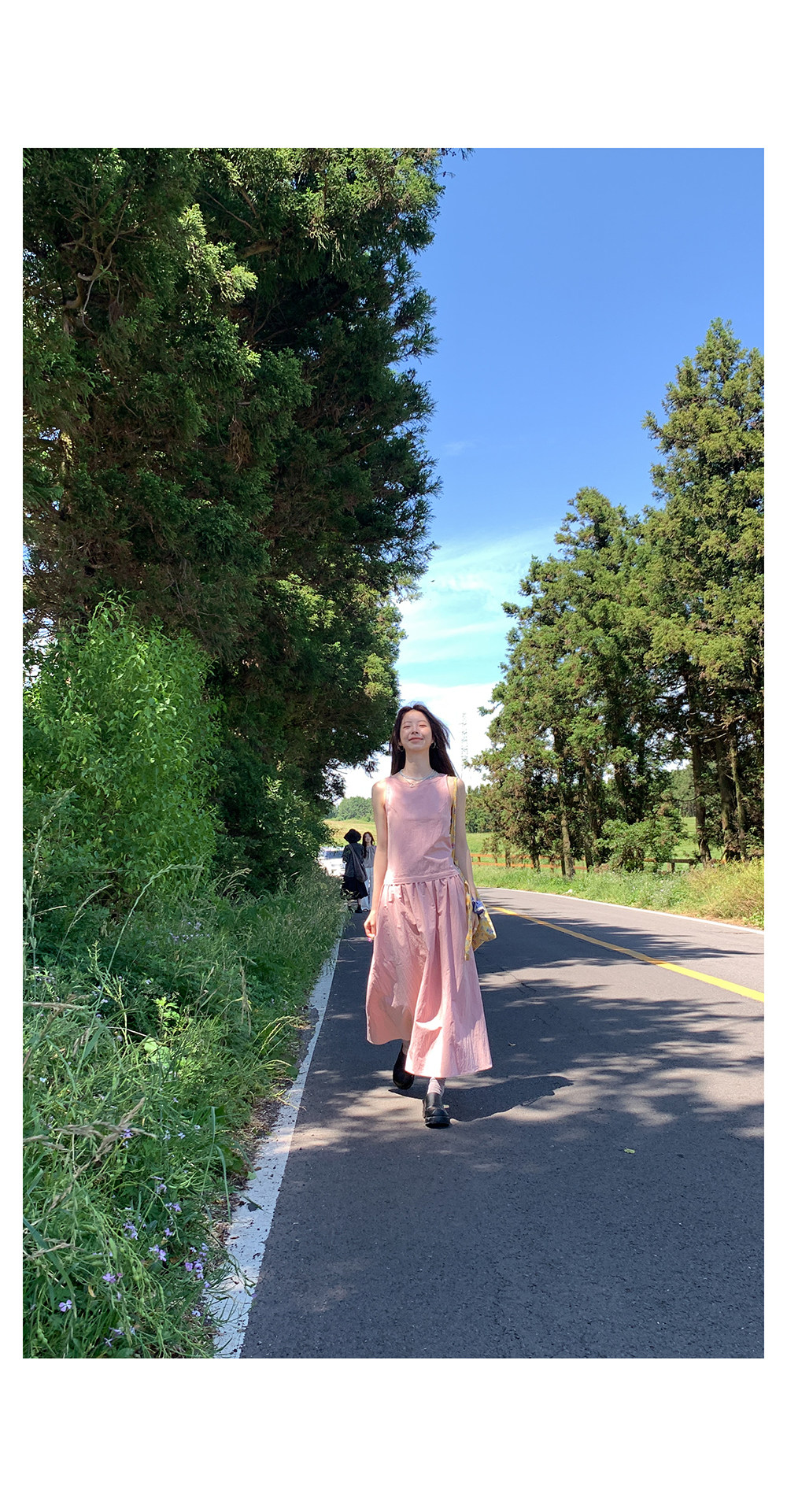 Hellooo Eat весенне-летнее новое платье без рукавов с круглым вырезом корейского стиля приталенное стройнящее сарафан средней длины