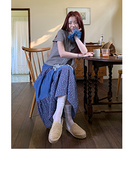 HelloooEat дизайнерская юбка-трапеция с цветочным принтом и вельветовыми вставками весна-лето корейский стиль