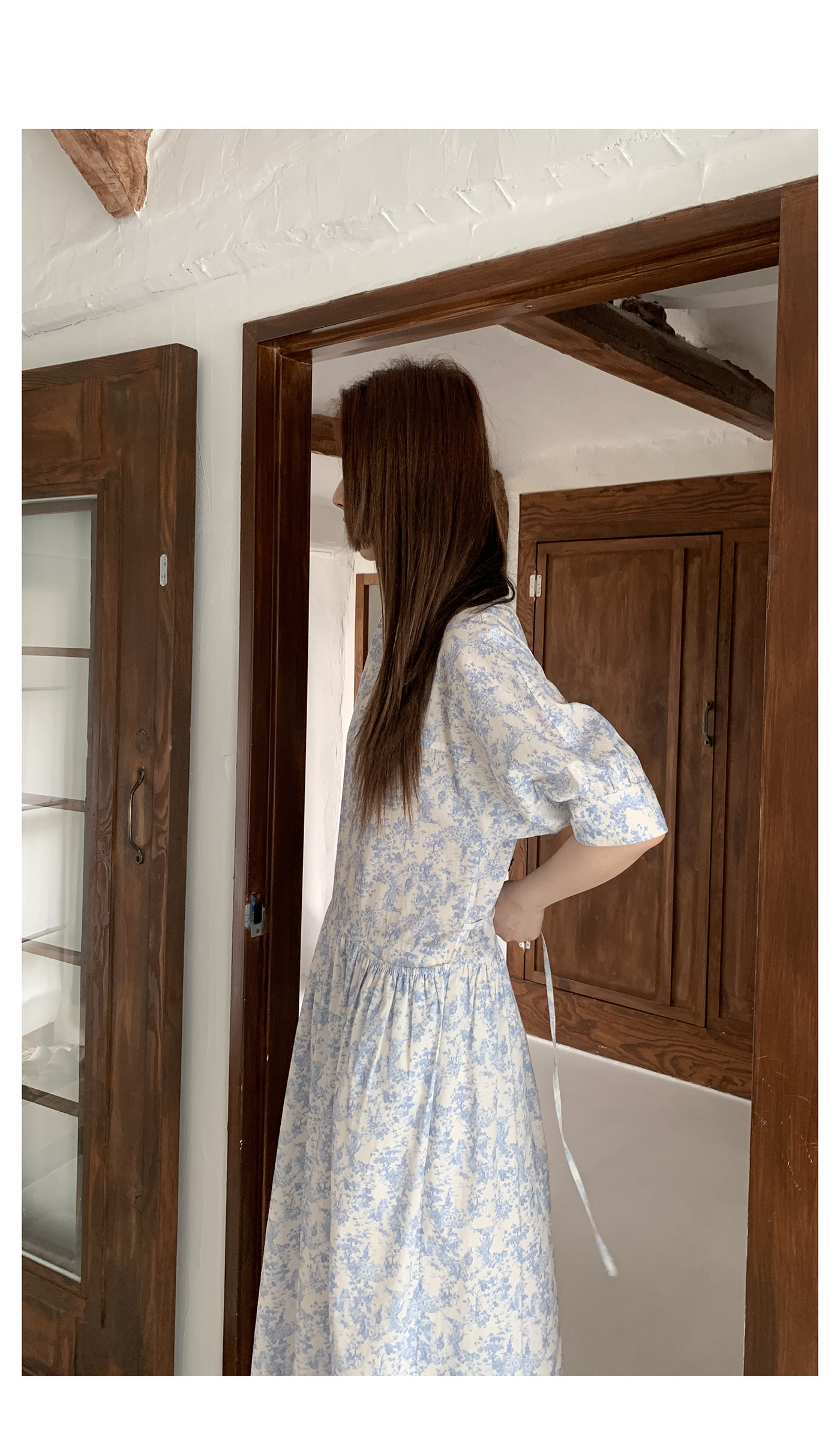 HelloooEat японское однотонное платье с открытыми плечами, нежное свободное платье с пышными рукавами и цветочным принтом средней длины