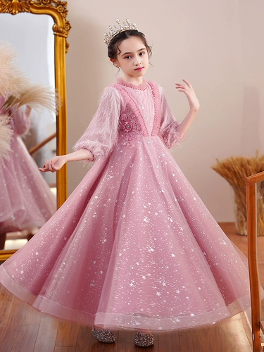 Платье, детский элегантный наряд маленькой принцессы, пианино, наряд для музыкальных выступлений, костюм, подарок на день рождения