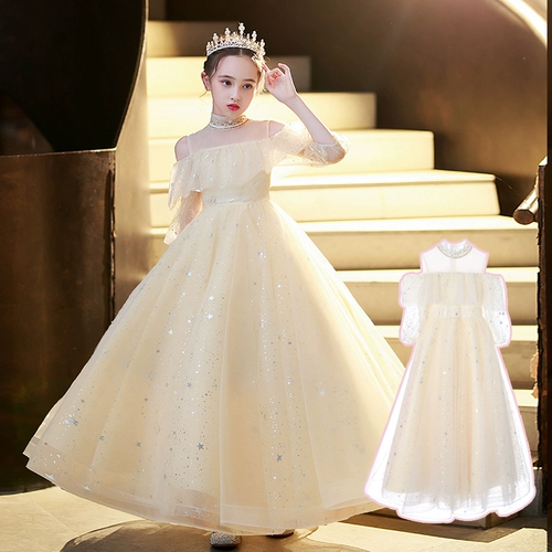 Детский элитный наряд маленькой принцессы, платье девочки цветочницы, наряд для музыкальных выступлений, костюм, подарок на день рождения