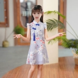 Летнее ципао, тонкое детское винтажное платье, юбка, китайский стиль, в западном стиле