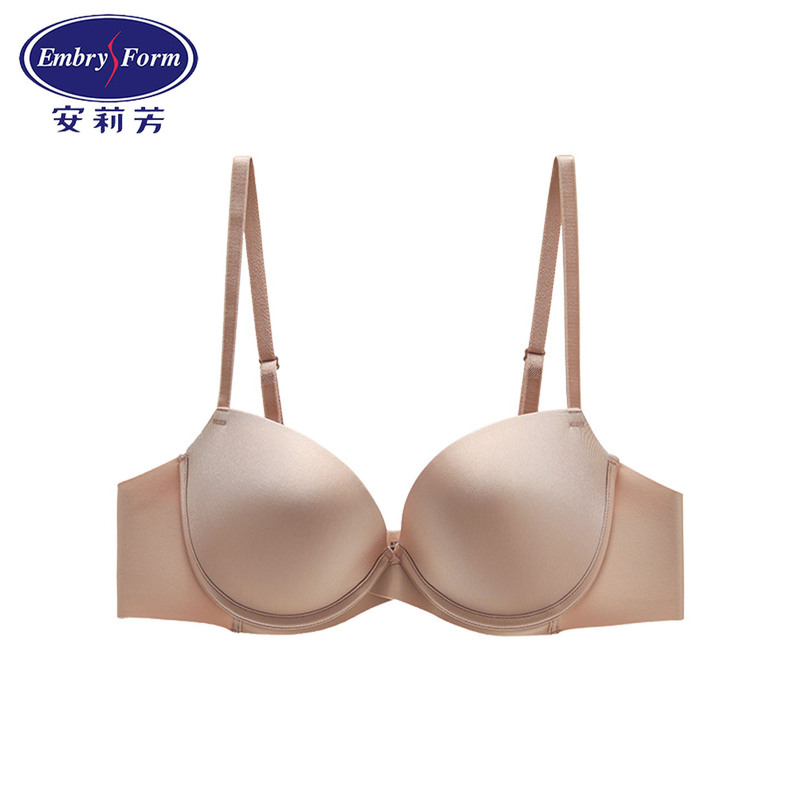Counter Classy Special Price Embry Glossy Seamless Medium Thick Cup Bra Comfortable Women's Small Breast Push-Up Intimates Pure Color