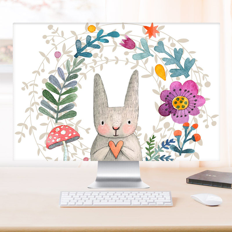 Computer dust cover Dust cover cloth Household desktop cute display cover Display cover curtain protective cover Computer dust cover