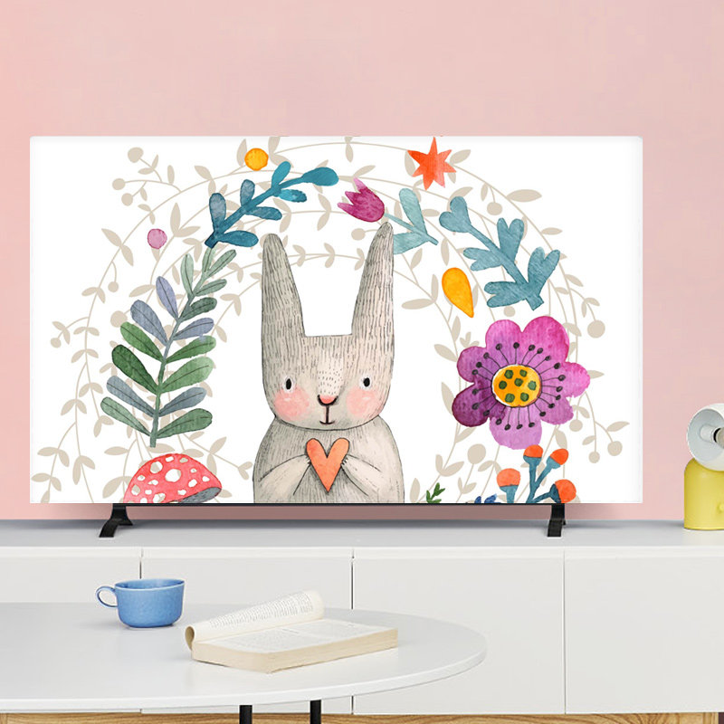 TV cover DUST COVER CUTE CARTOON LIQUID CRYSTAL 55 INCH CURVED SURFACE GEB HOME CLOTH ART HANGING NEW TV SET