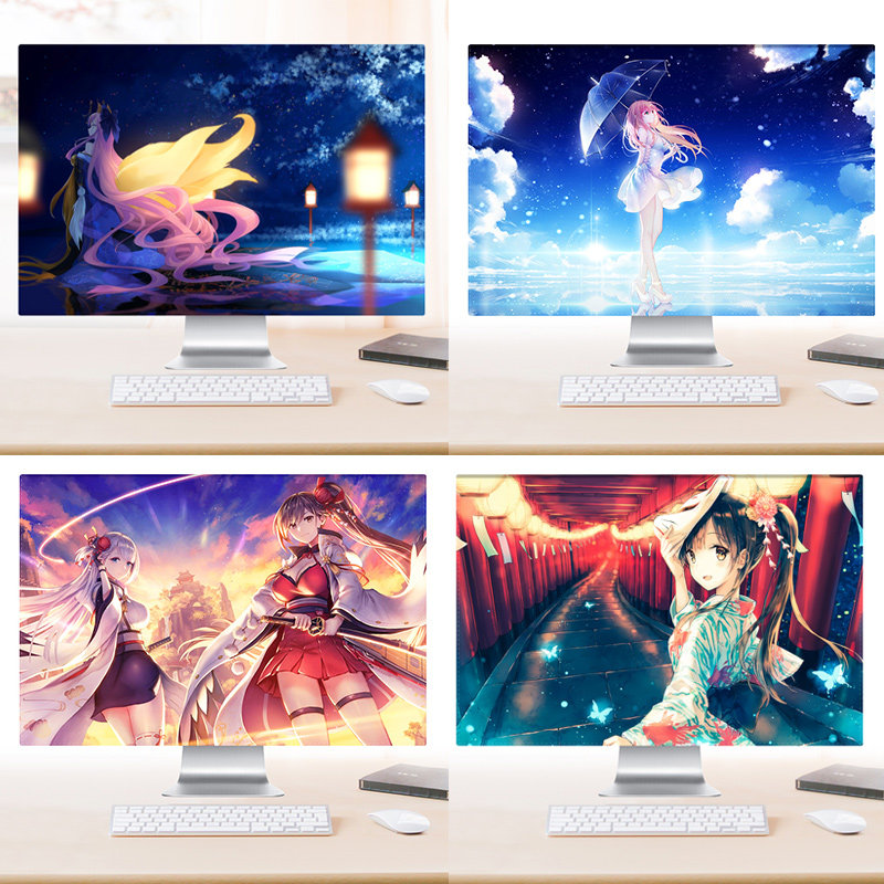 Computer dust cover Desktop display decorative cover cover Korean version of cute dust cover xmAll dust cloth art