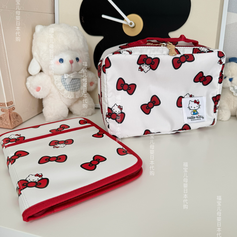 Japanese Storage Bag Diaper Bag Mother-Child Manual Storage Bag Hellokitty Japanese Storage Bag Diaper Bag Mother-Child Manual Storage Bag Hellokitty
