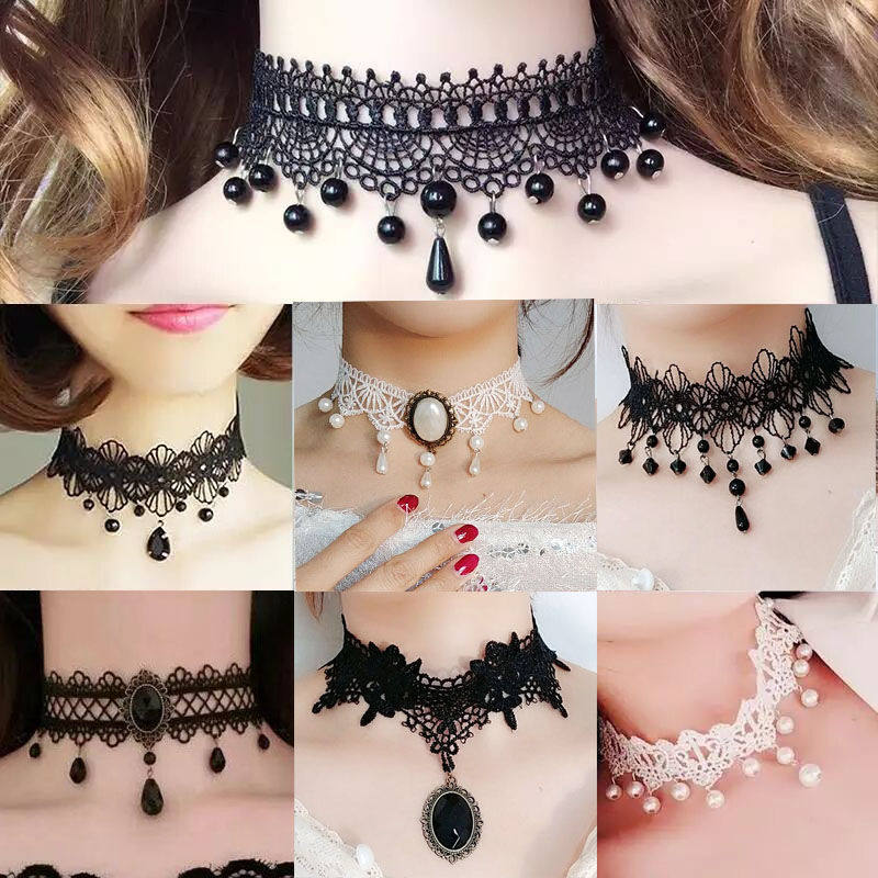 Korean version wild fake collar women's lace stand collar Spring and Autumn fake collar Neck neck jewelry Wide edge lace collar Neck strap
