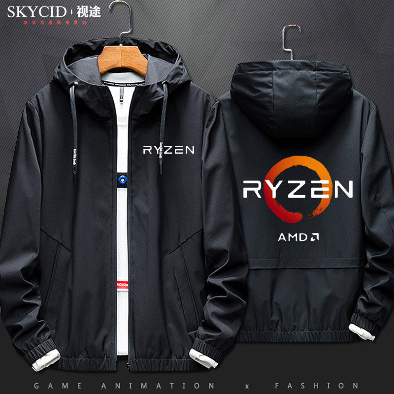 Summer AMD RYZEN sharp dragon LOGO printed male and female casual jacket sweater jacket clothing new tide jl