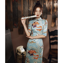 Chinese style modified version of Cheongsam summer retro temperament medium-long girl thin old Shanghai young dress