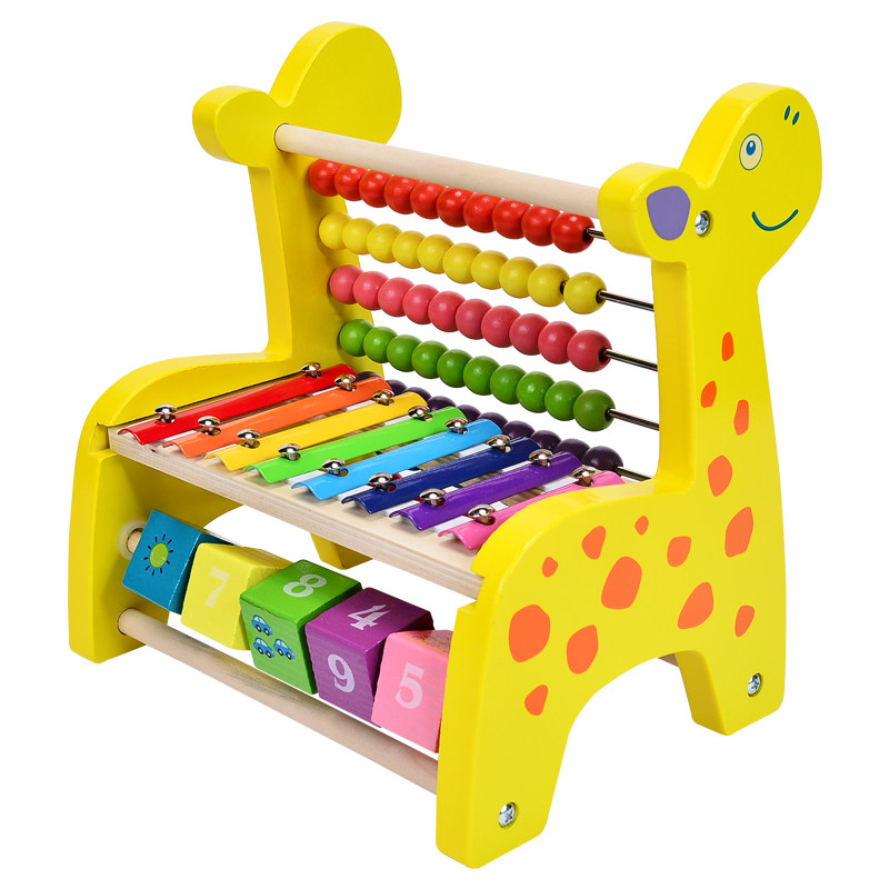 Octaophonist knocks on wooden cellist 1-2-3-year-old infant child baby puzzle early to teach musician toy boy girl