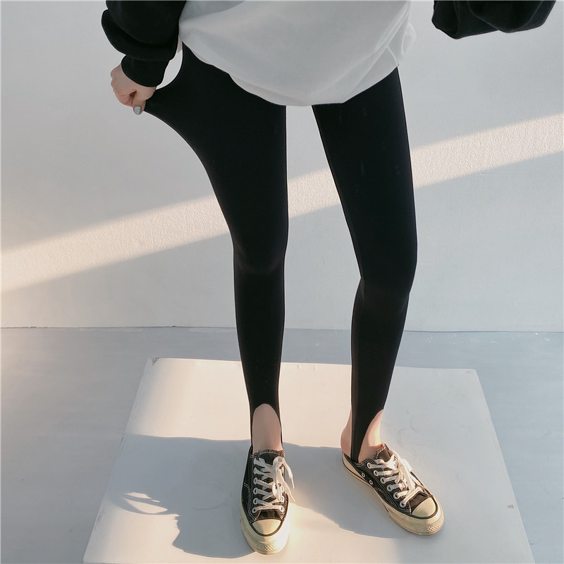 Summer stepped foot yoga pants female outside wearing gush high waist display slim one foot inside lap pants elastic large size Shark Pants Thin