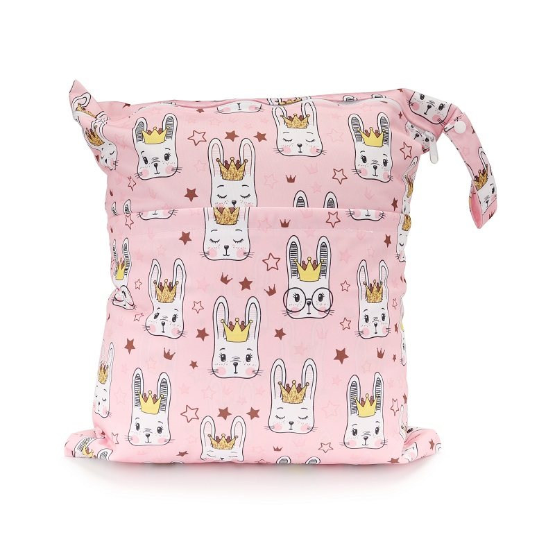 XL 40*45CM plus size diaper storage bag double zipper color printing wet and dry separation diaper storage bag