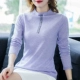 2019 đầu thu mới uốn nửa áo len cao cổ nữ phần mỏng Bảng chữ cái Hàn Quốc áo len lỏng dệt kim đáy áo - Áo len cổ chữ V