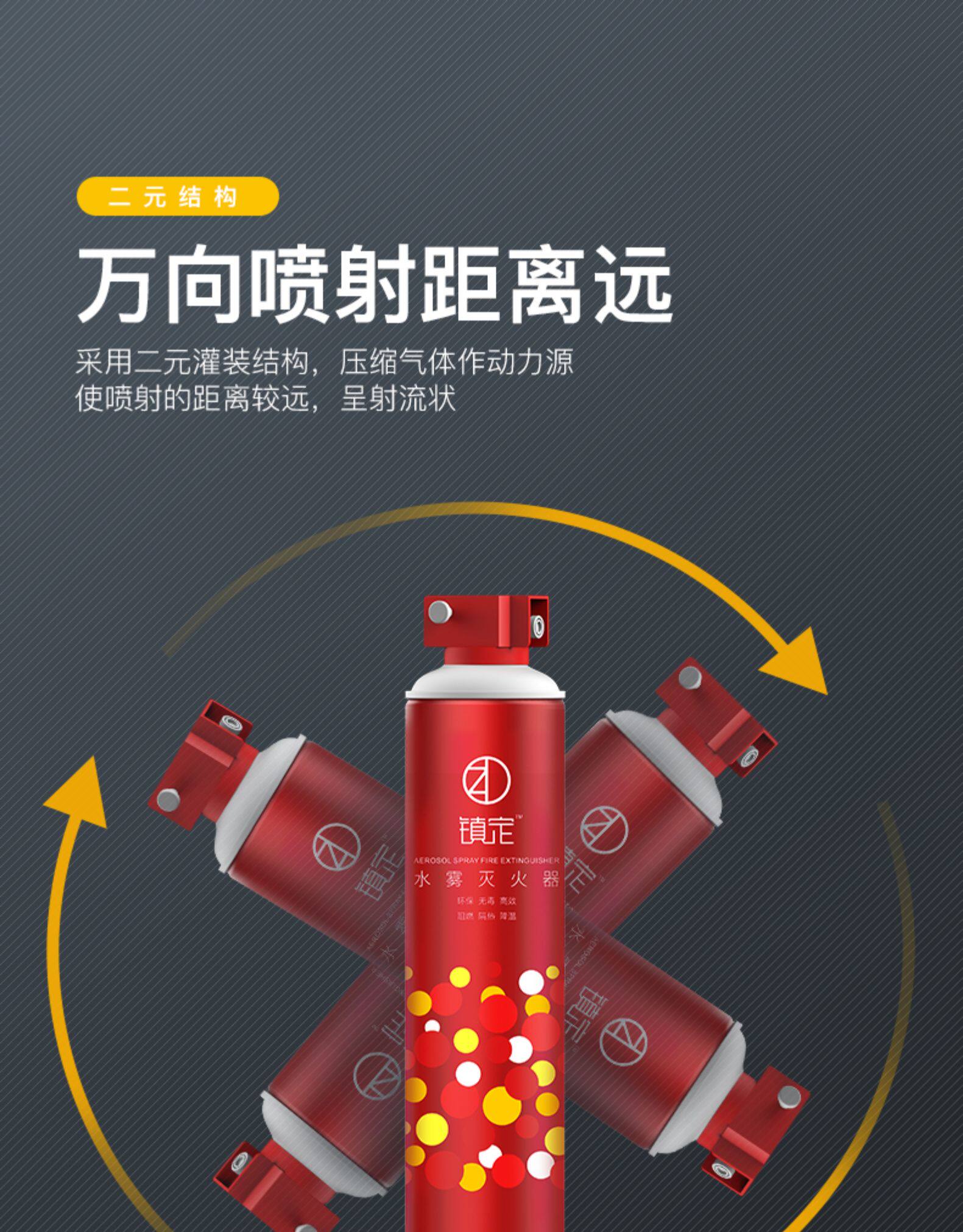 小米众筹爆款 高铁灭火器供应商 镇定车载水基小型灭火器 580ml 图8