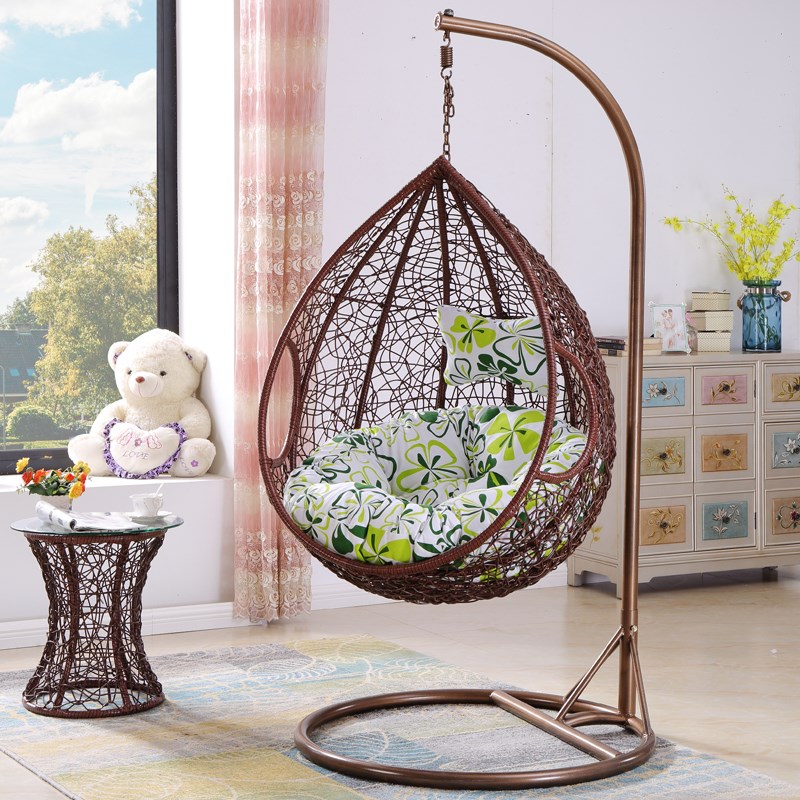 Sling basket rattan chair Birdcage off blue swing chair indoor hanging orchid balcony adult single Bird's Nest lazy cradle rocking chair