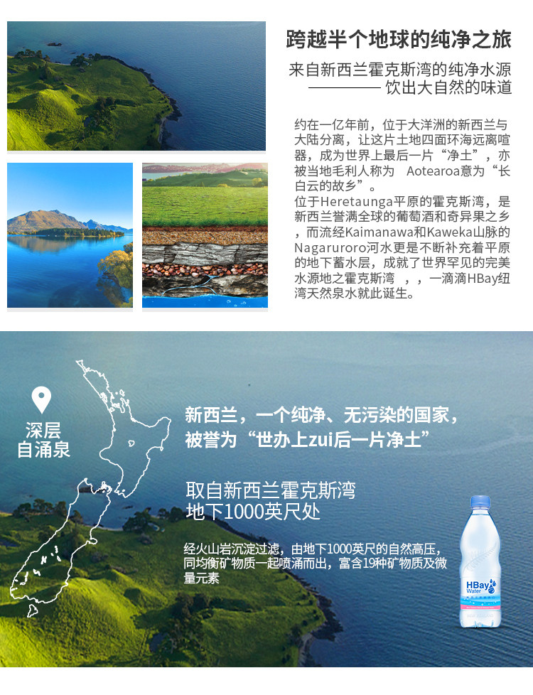 临期特价 新西兰进口 纽湾 HBay 弱碱饮用水 330ml*12瓶*3箱 图4