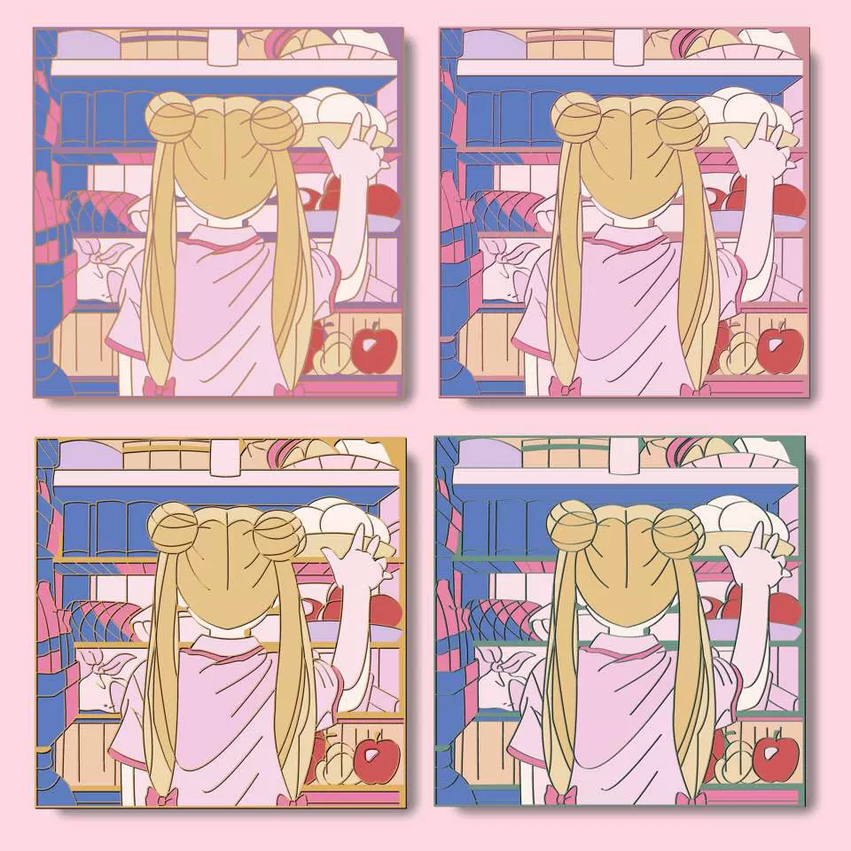 [Spot] Корейский матрос Sailor Moon Водяной Bingyue Маленький кролик Moon Bunny металлический знак