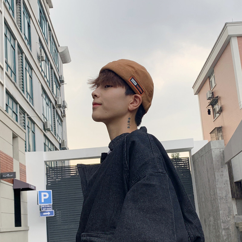 Hat men's beret brimmed melon cap letter landlord hat male street hip-hop hat sailor yuppie hat