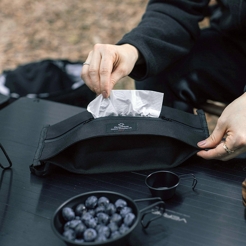 Thous Winds tissue containing bag camping with portable cashier bag anti-splash water outdoor vehicle paper towel box