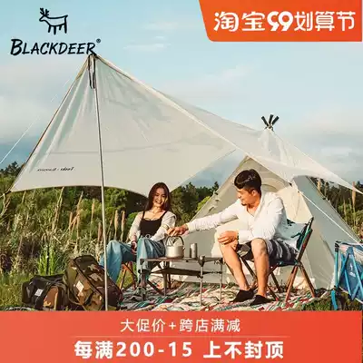 Black deer living Indian tent canopy combination outdoor camping sunshade rainproof home self driving travel equipment